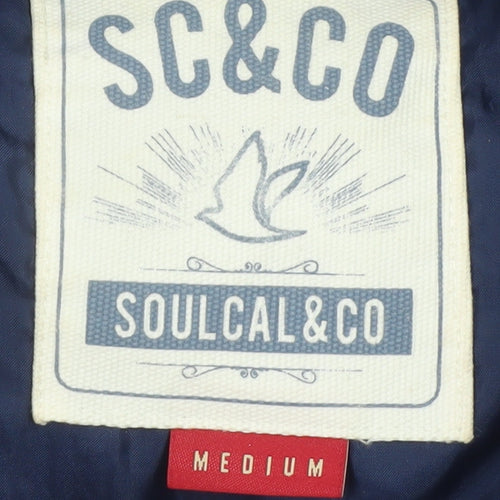SoulCal & Co Men's Multicoloured Padded Zip Vest Medium