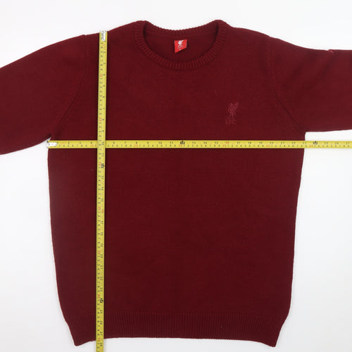 LFC Mens Red Crew Neck Acrylic Pullover Jumper Size L