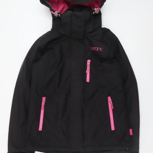 Surfanic Womens Black Ski Jacket Small Waterproof Hooded Coat