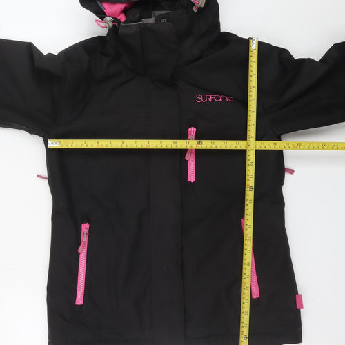 Surfanic Womens Black Ski Jacket Small Waterproof Hooded Coat