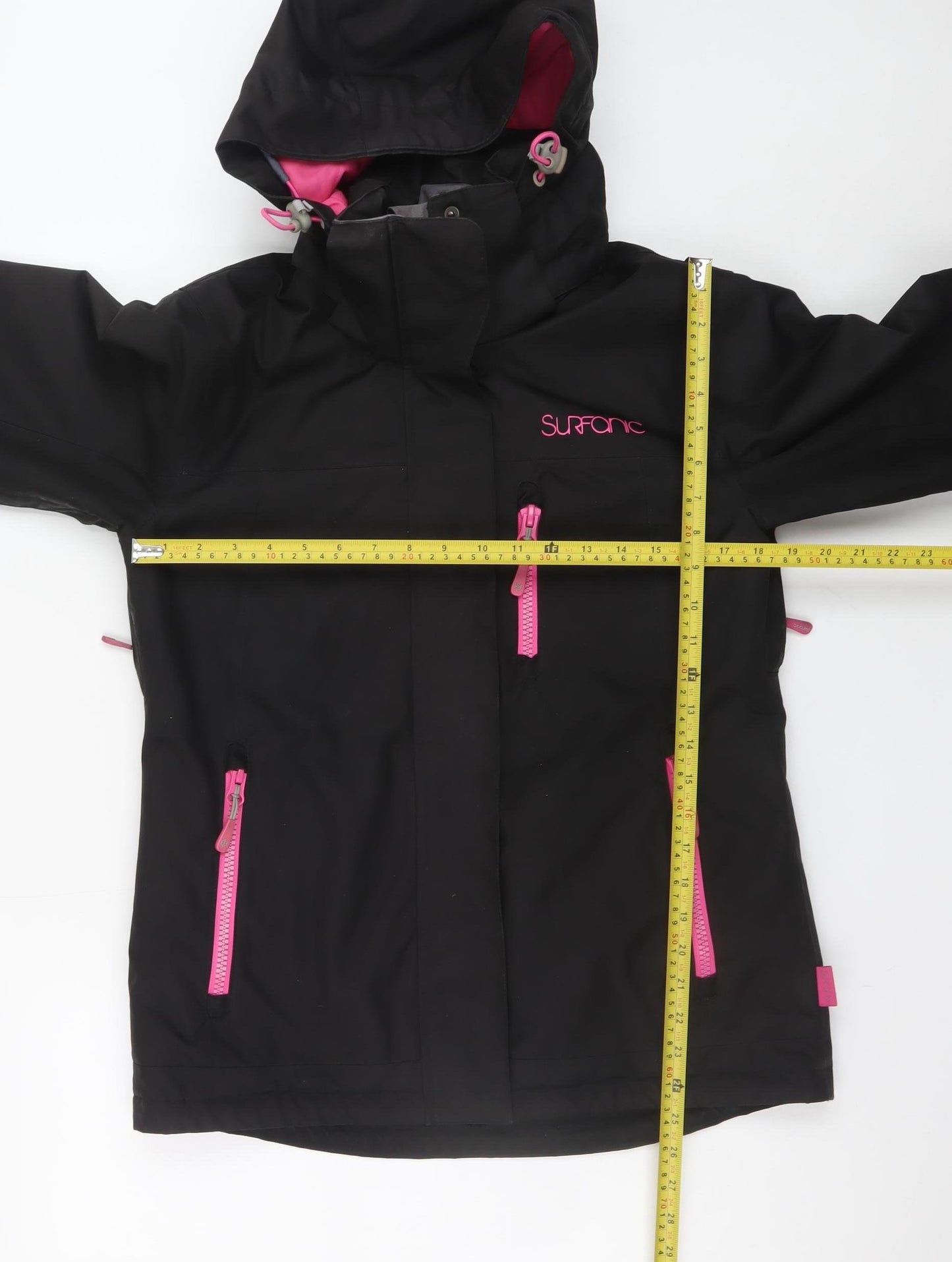 Surfanic Womens Black Ski Jacket Small Waterproof Hooded Coat