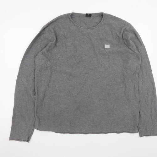 883 Police Men's Grey 2XL Crew Neck Cotton Pullover Jumper