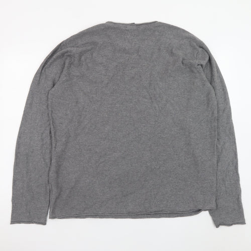 883 Police Men's Grey 2XL Crew Neck Cotton Pullover Jumper