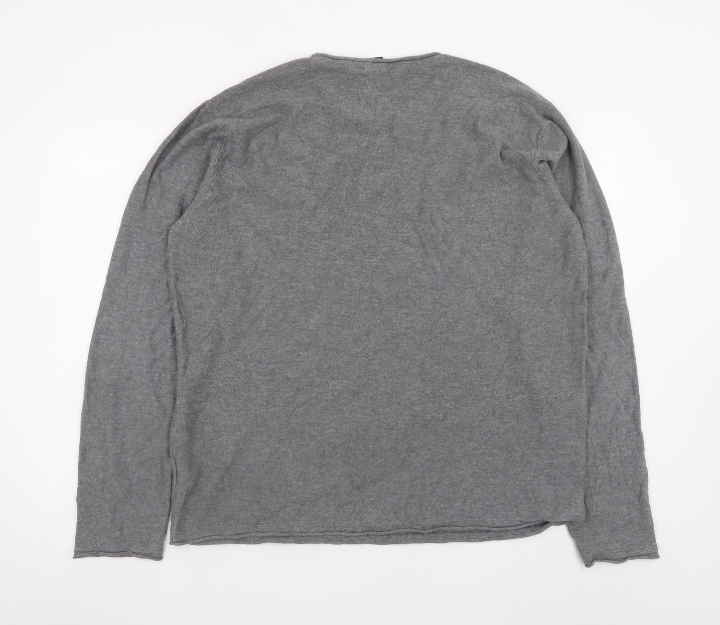 883 Police Men's Grey 2XL Crew Neck Cotton Pullover Jumper
