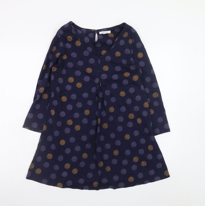 White Stuff Women’s Blue Polka Dot A-Line Dress Size 12