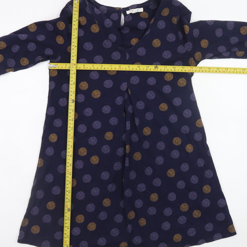 White Stuff Women’s Blue Polka Dot A-Line Dress Size 12