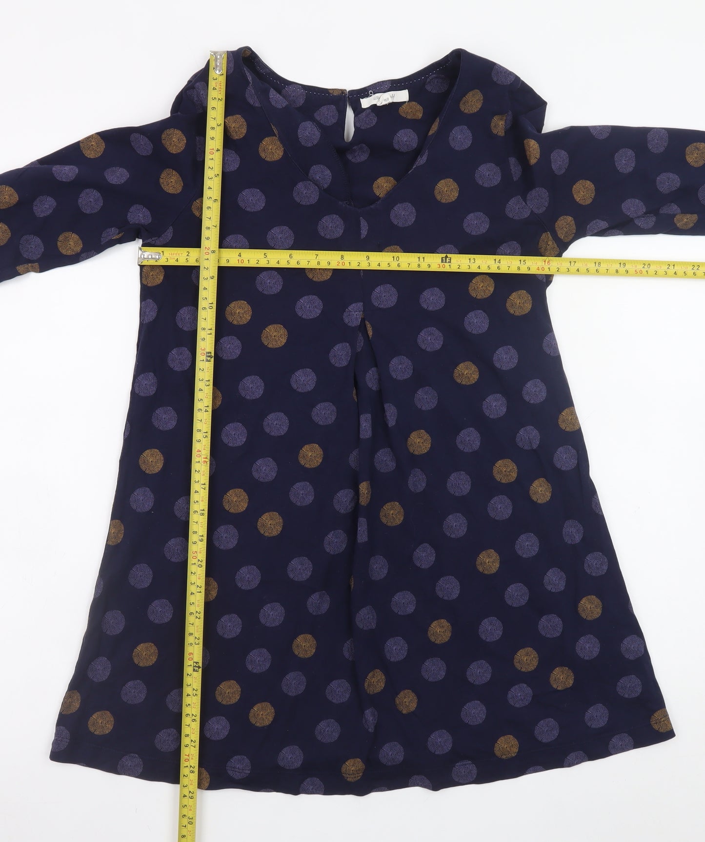 White Stuff Women’s Blue Polka Dot A-Line Dress Size 12