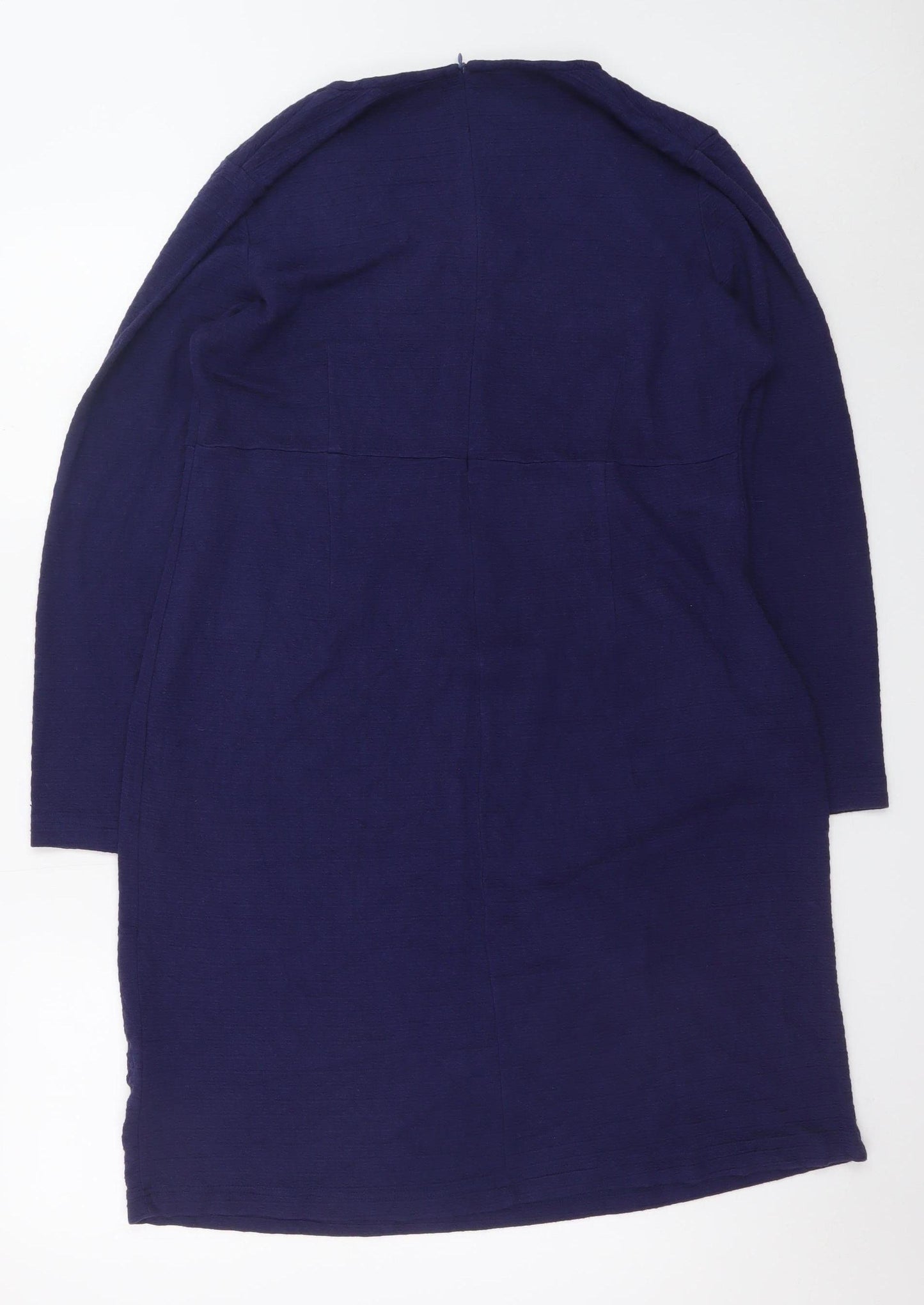 Adini Women's Blue Long Sleeve Shift Dress Size L Viscose Blend