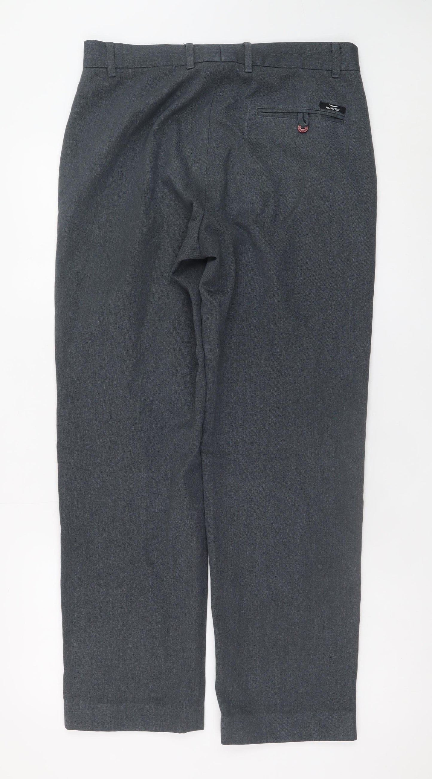 Hunter Men Grey Regular Fit Chino Trousers 32x32