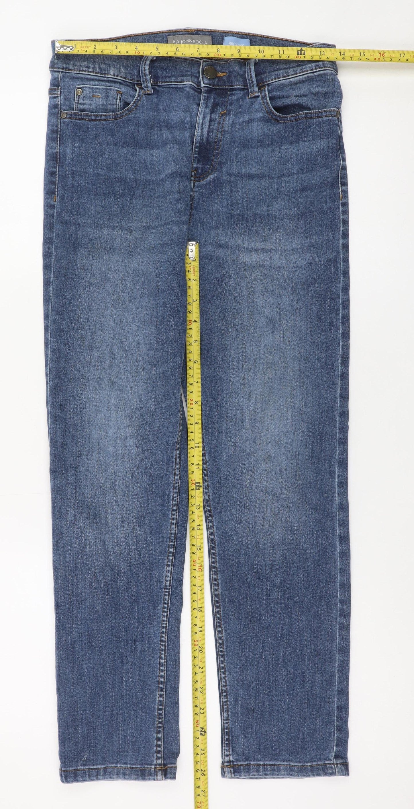 RJR John Rocha Women's Blue Straight Leg Jeans Size 12 Regular