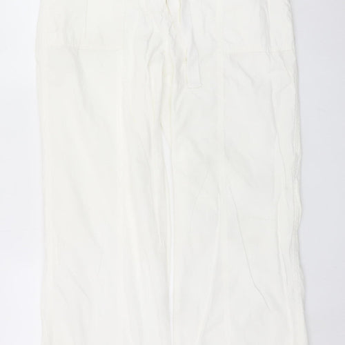 Marks and Spencer Womens Ivory Cotton Cargo Trousers Size 14