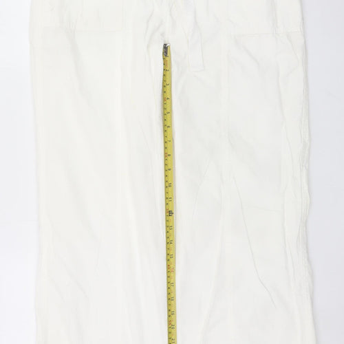 Marks and Spencer Womens Ivory Cotton Cargo Trousers Size 14
