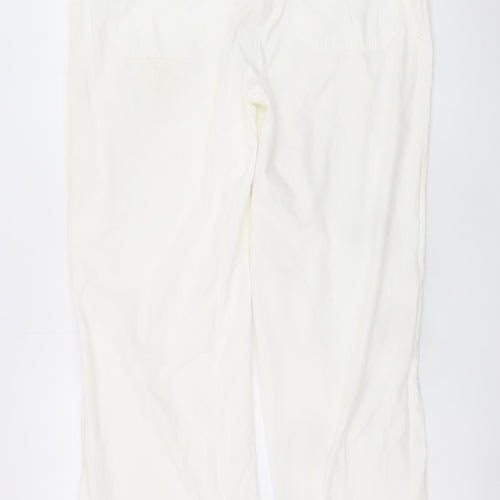 Marks and Spencer Womens Ivory Cotton Cargo Trousers Size 14