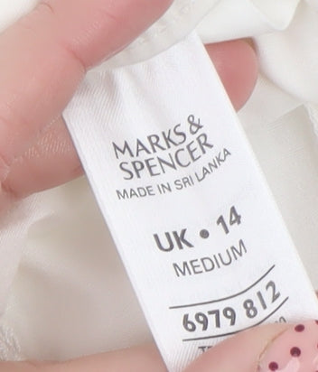 Marks and Spencer Womens Ivory Cotton Cargo Trousers Size 14
