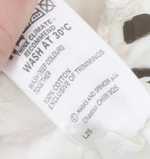 Marks and Spencer Womens Ivory Cotton Cargo Trousers Size 14