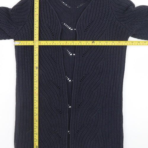 Vero Moda Women's Blue Chunky-Knit Open Cardigan XS