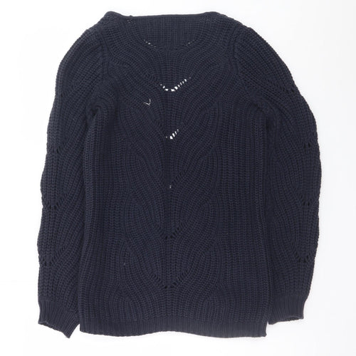 Vero Moda Women's Blue Chunky-Knit Open Cardigan XS