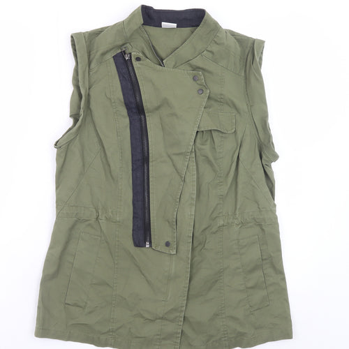 Vero Moda Women's Green Military Sleeveless Waistcoat M