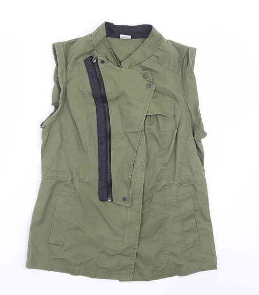 Vero Moda Women's Green Military Sleeveless Waistcoat M