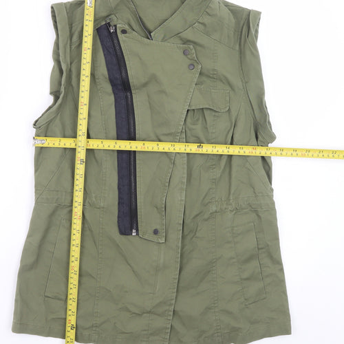 Vero Moda Women's Green Military Sleeveless Waistcoat M
