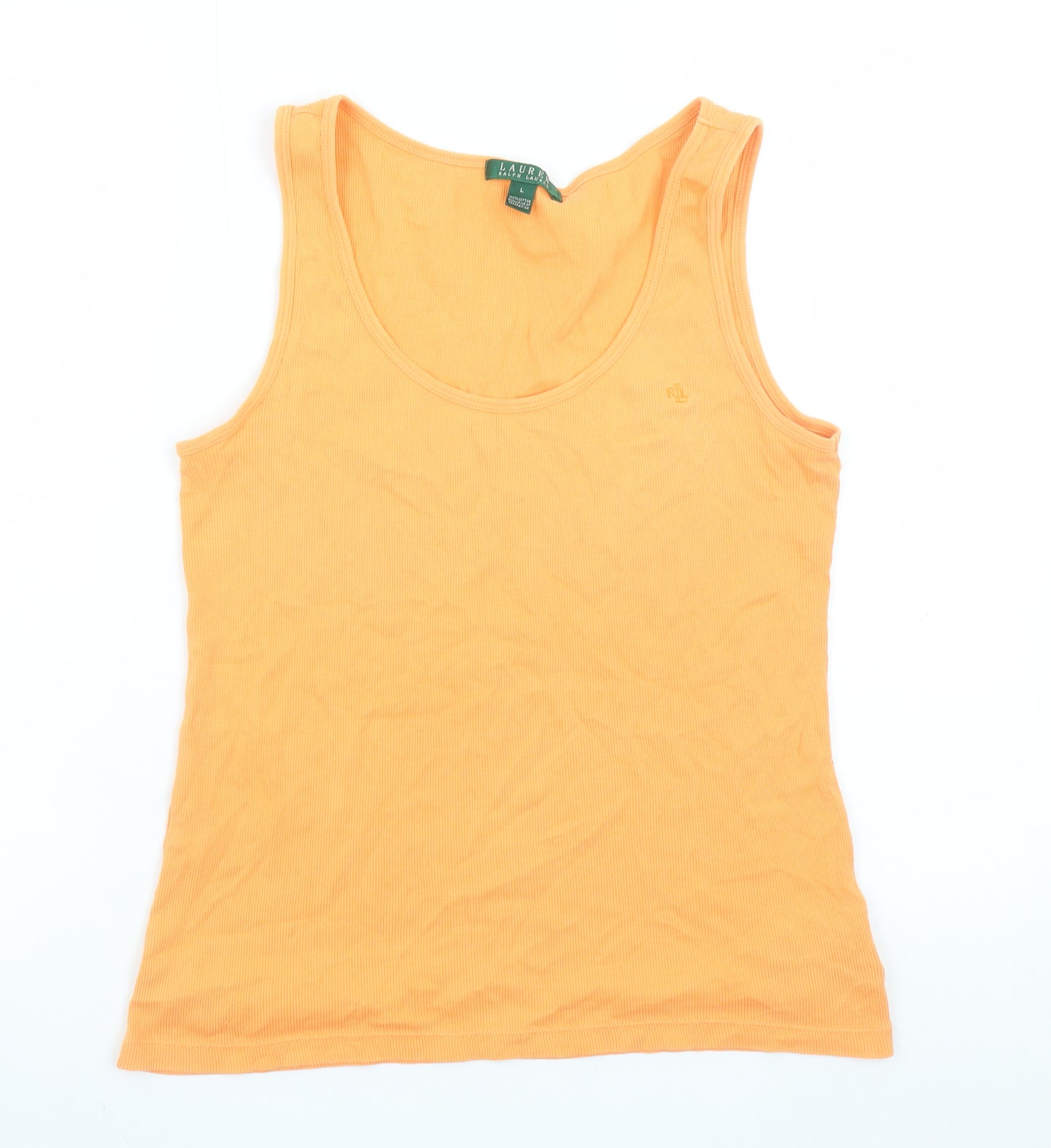 Ralph Lauren Women's Orange Cotton Tank Top Size L