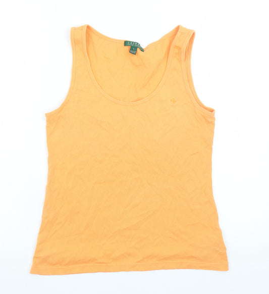 Ralph Lauren Women's Orange Cotton Tank Top Size L