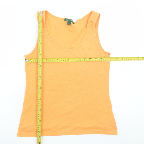 Ralph Lauren Women's Orange Cotton Tank Top Size L