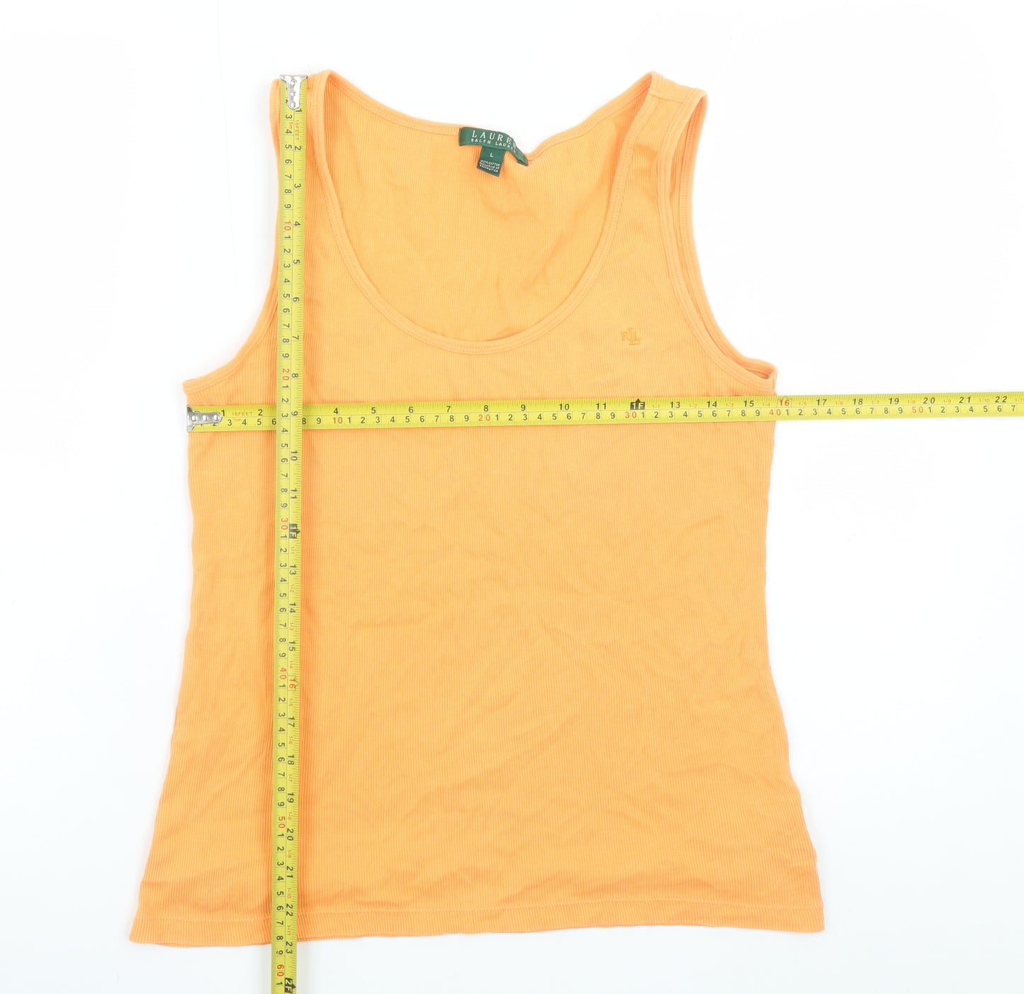 Ralph Lauren Women's Orange Cotton Tank Top Size L