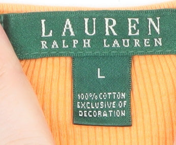 Ralph Lauren Women's Orange Cotton Tank Top Size L