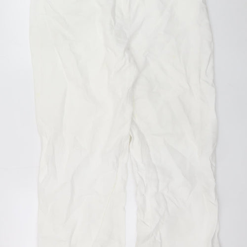 Marks and Spencer Per Una Women's White Linen-Cotton Cropped Trousers Size 14R
