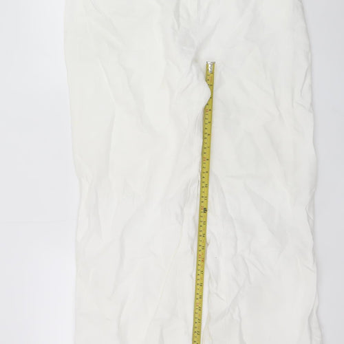 Marks and Spencer Per Una Women's White Linen-Cotton Cropped Trousers Size 14R