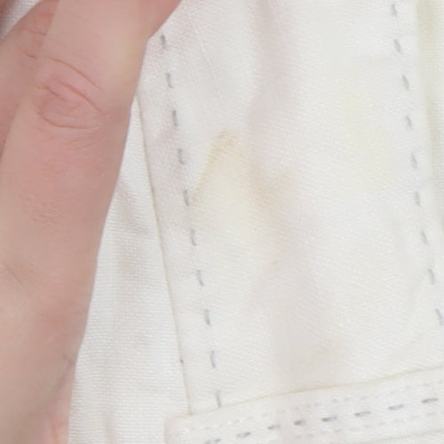 Marks and Spencer Per Una Women's White Linen-Cotton Cropped Trousers Size 14R