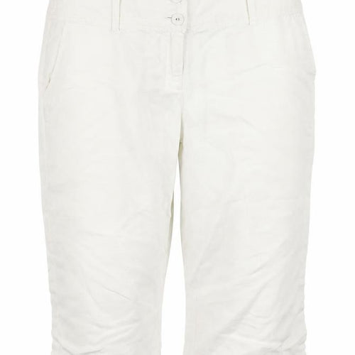 Monsoon Women Ivory Chino Cropped Trousers Size 14 Cotton Blend