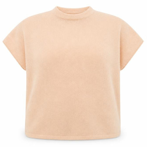 Gallery Womens Beige XL Relaxed Knit Short Sleeve Jumper