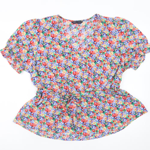 Marks and Spencer Women’s Multicoloured Floral Wrap Blouse Size 16