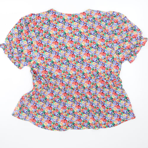 Marks and Spencer Women’s Multicoloured Floral Wrap Blouse Size 16