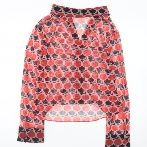 ZARA Womens Multicoloured Geometric Sheer Mesh Blouse Size 18
