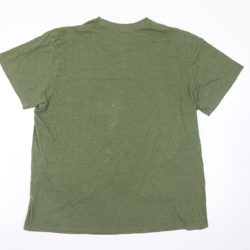 Old Navy Men’s Green XL Beer Run Graphic T-Shirt Short Sleeve Crew Neck
