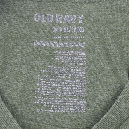 Old Navy Men’s Green XL Beer Run Graphic T-Shirt Short Sleeve Crew Neck