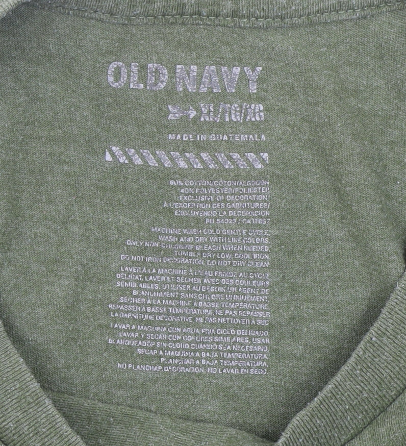 Old Navy Men’s Green XL Beer Run Graphic T-Shirt Short Sleeve Crew Neck
