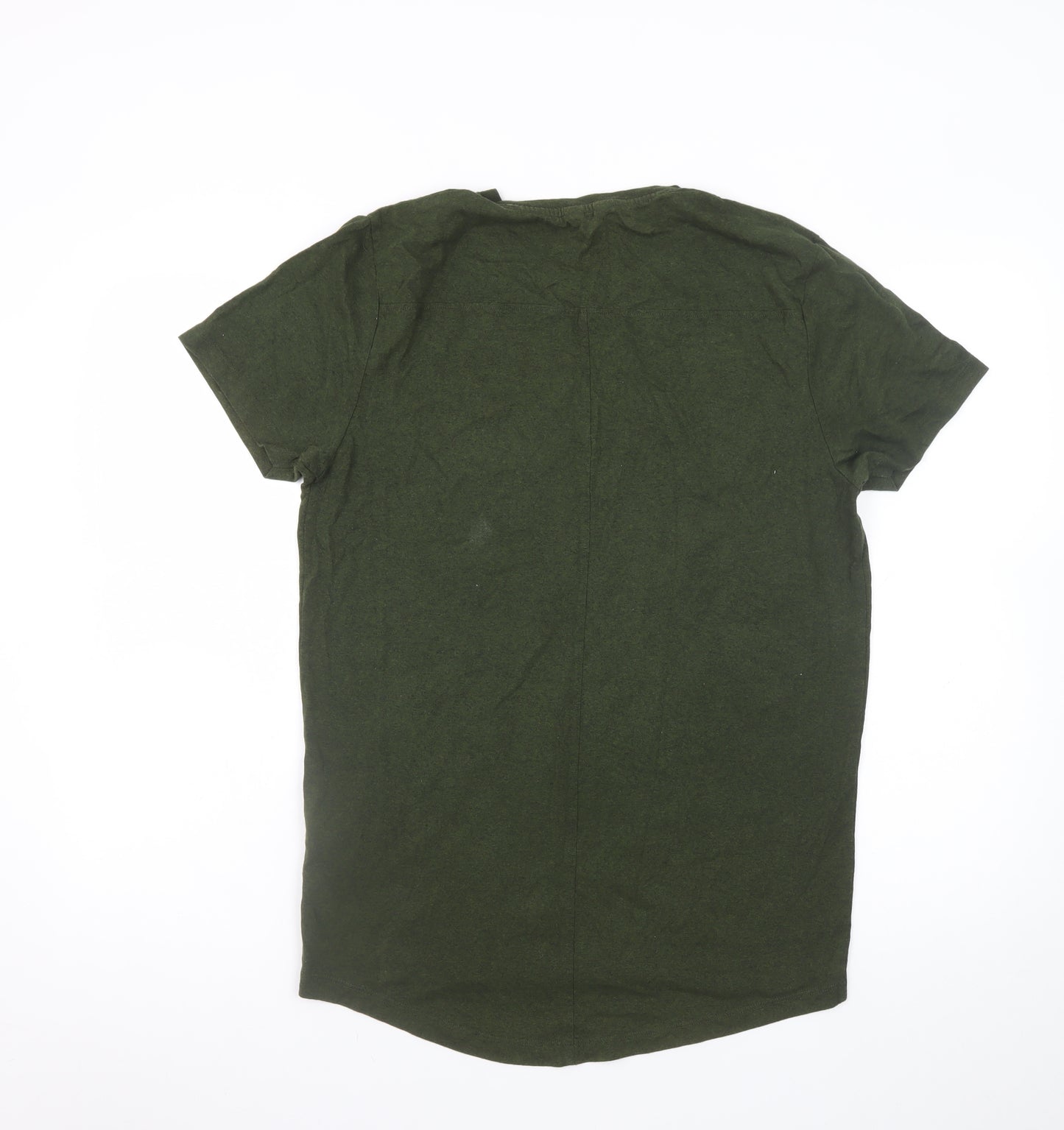 Jack & Jones Men's Green Graphic Print Crew Neck T-Shirt Size L