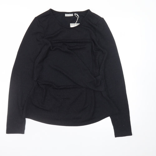 Fransa Women's Black Long Sleeve Polyester Blouse M