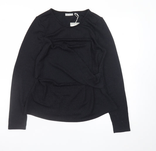 Fransa Women's Black Long Sleeve Polyester Blouse M