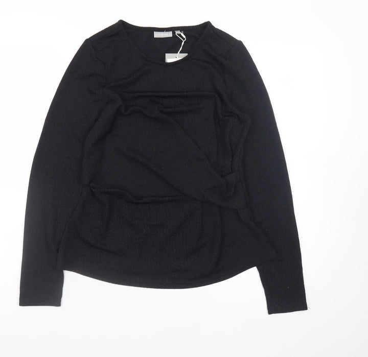 Fransa Women's Black Long Sleeve Polyester Blouse M