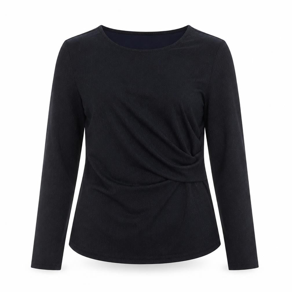 Fransa Women's Black Long Sleeve Polyester Blouse M