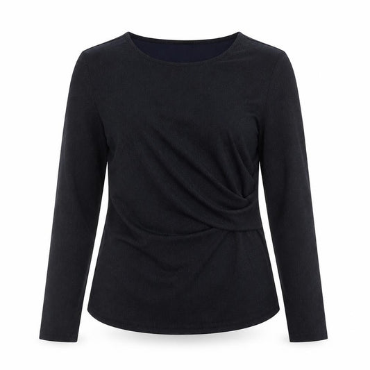 Front view of Fransa Women's Black Long Sleeve Polyester Blouse M