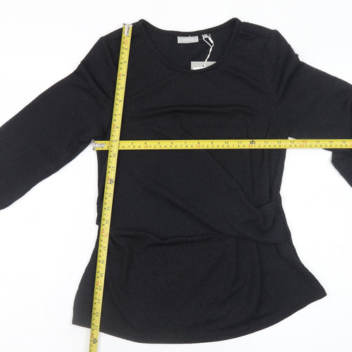 Fransa Women's Black Long Sleeve Polyester Blouse M