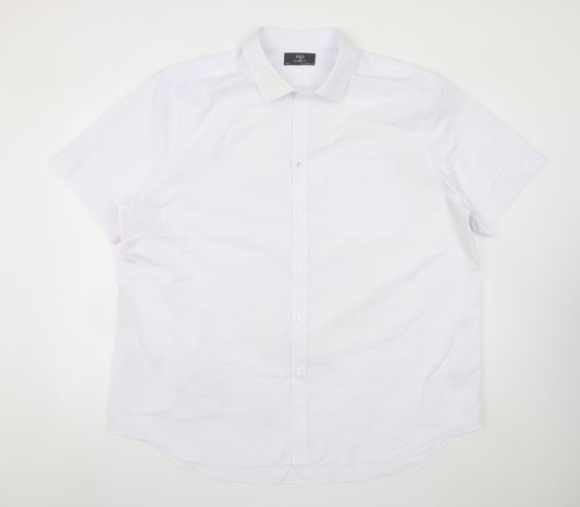 Marks and Spencer Men's White Short Sleeve Regular Fit 18.5in Dress Shirt