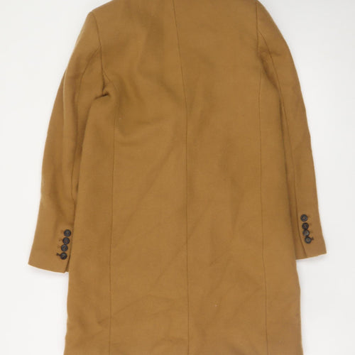 Zara Woman Brown Wool Blend Long Overcoat Size 12