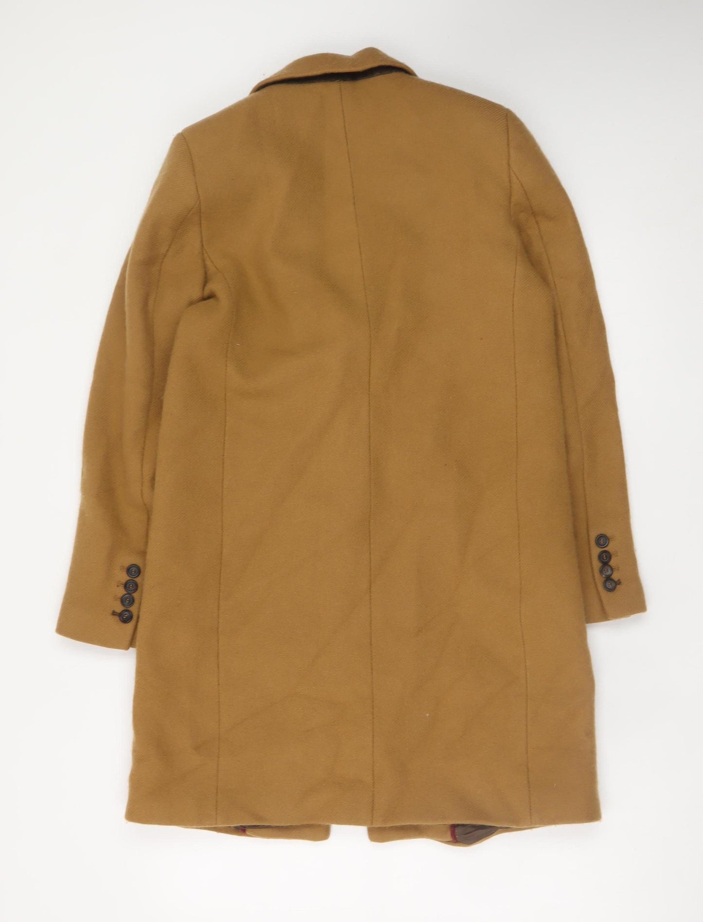Zara Woman Brown Wool Blend Long Overcoat Size 12